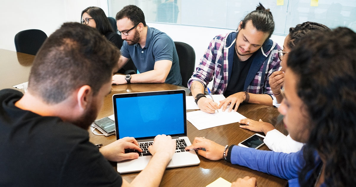 Business Administration - Students studying business subjects in university classroom